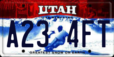 UT license plate A234FT