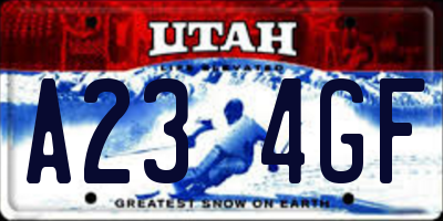 UT license plate A234GF