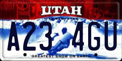 UT license plate A234GU