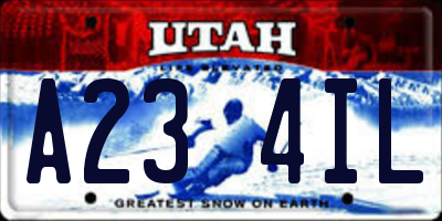 UT license plate A234IL