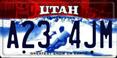 UT license plate A234JM