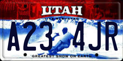 UT license plate A234JR