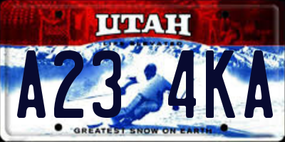 UT license plate A234KA