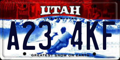 UT license plate A234KF
