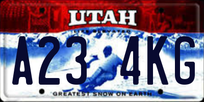 UT license plate A234KG