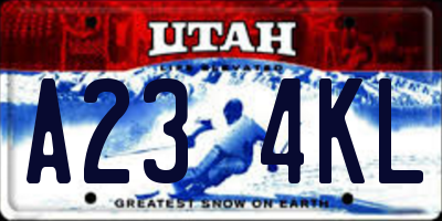 UT license plate A234KL