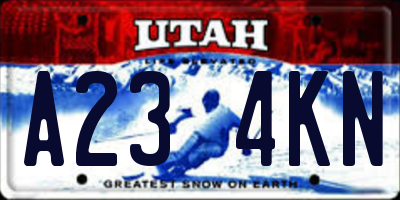 UT license plate A234KN