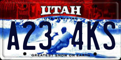 UT license plate A234KS
