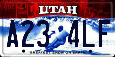 UT license plate A234LF