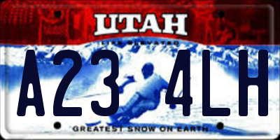 UT license plate A234LH