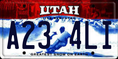 UT license plate A234LI