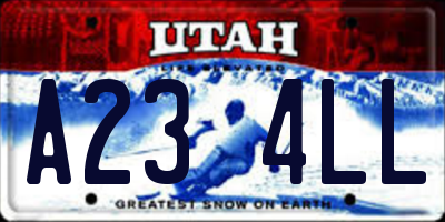 UT license plate A234LL