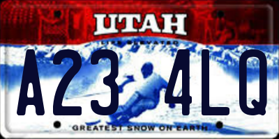 UT license plate A234LQ