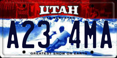 UT license plate A234MA