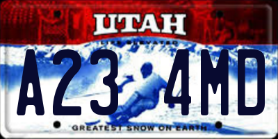 UT license plate A234MD