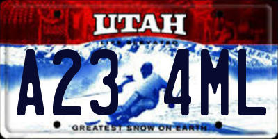 UT license plate A234ML