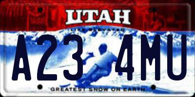 UT license plate A234MU