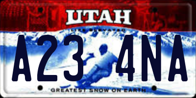 UT license plate A234NA