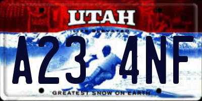 UT license plate A234NF