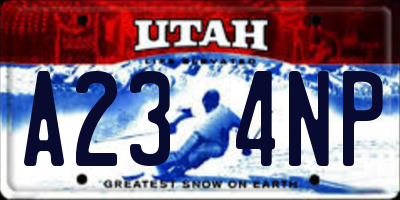 UT license plate A234NP