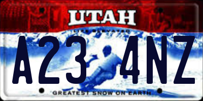 UT license plate A234NZ