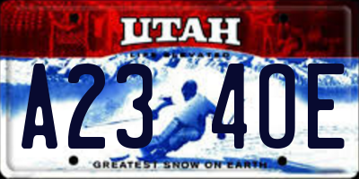 UT license plate A234OE