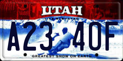 UT license plate A234OF