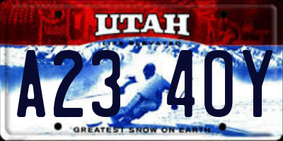 UT license plate A234OY