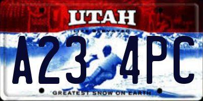 UT license plate A234PC