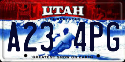 UT license plate A234PG