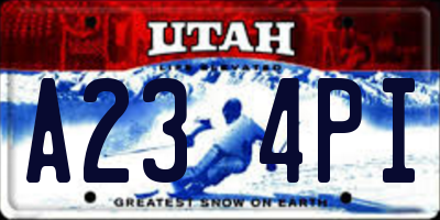 UT license plate A234PI