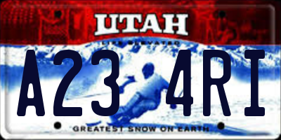 UT license plate A234RI