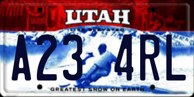 UT license plate A234RL