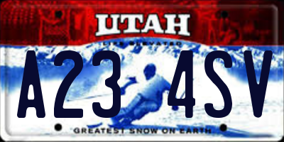 UT license plate A234SV