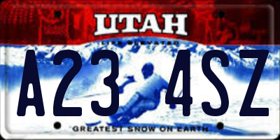 UT license plate A234SZ