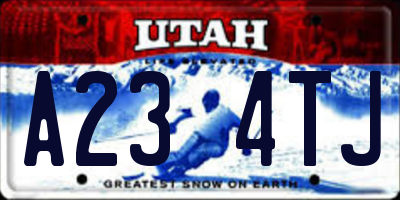 UT license plate A234TJ