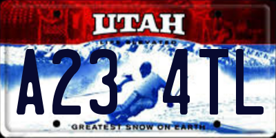 UT license plate A234TL