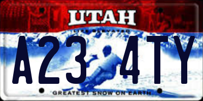 UT license plate A234TY