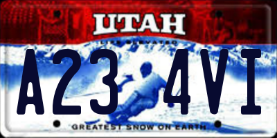 UT license plate A234VI
