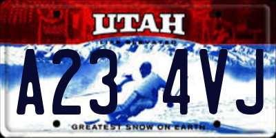 UT license plate A234VJ