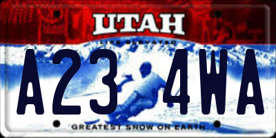 UT license plate A234WA
