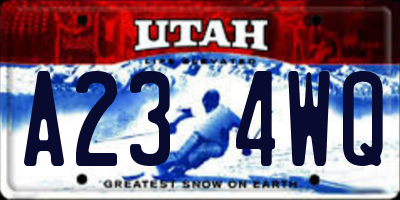 UT license plate A234WQ