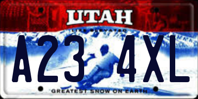 UT license plate A234XL