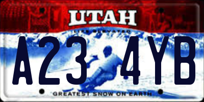 UT license plate A234YB