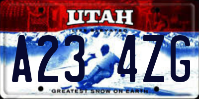 UT license plate A234ZG