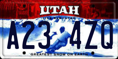 UT license plate A234ZQ