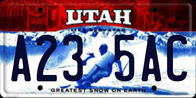 UT license plate A235AC