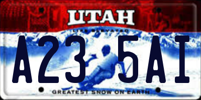 UT license plate A235AI