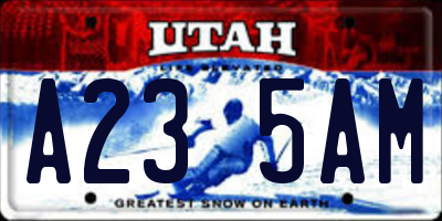 UT license plate A235AM