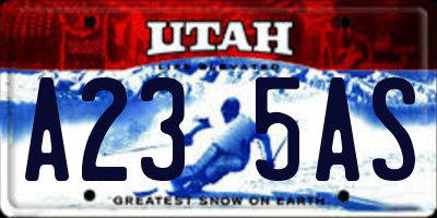 UT license plate A235AS